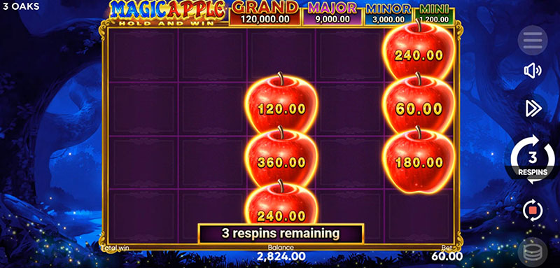 3 Oaks Magic Apple Slot - Only Bonus Symbols