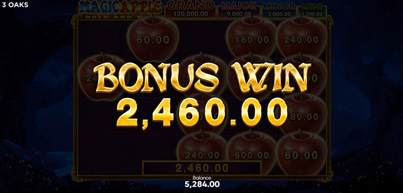 3 Oaks Magic Apple Slot - Bonus Win