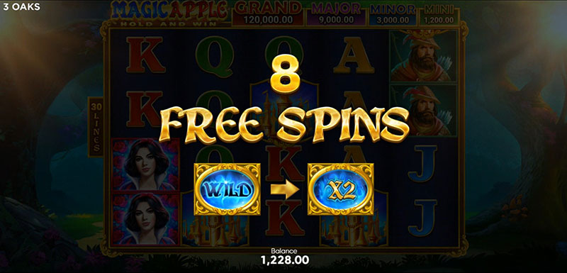 3 Oaks Magic Apple Slot - 8 Free Spins