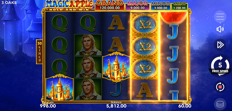 3 Oaks Magic Apple Slot - Retrigger Free Spins