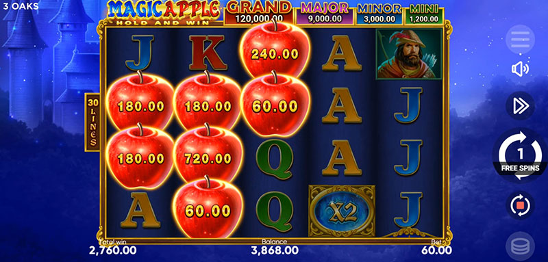 3 Oaks Magic Apple Slot - Retrigger Bonus Game