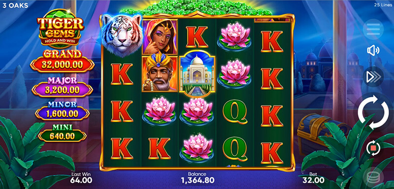 3 Oaks Tiger Gems Slot - Jackpot